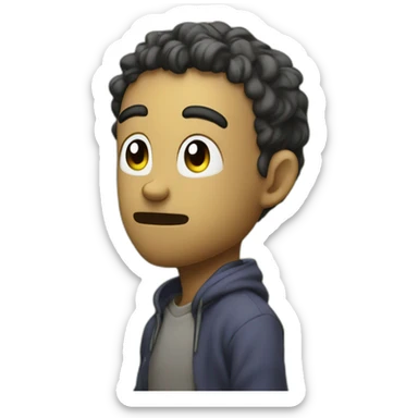 anime character hard thinking about trivia question, question mark background sticker