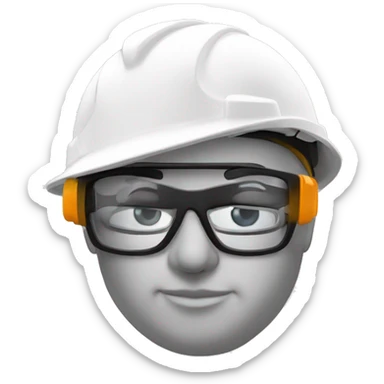 construction white hard hat helmet safety glasses sticker
