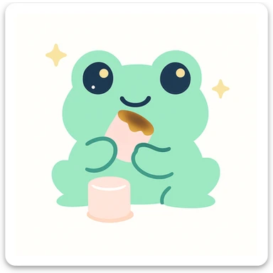 Make the marshmallows roasted, keep the kawaii style with cute and charming features, soft pastel colors, and adorable expressions. sticker