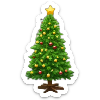 Room with Christmas tree that’s hanging parallel at the ceiling sticker