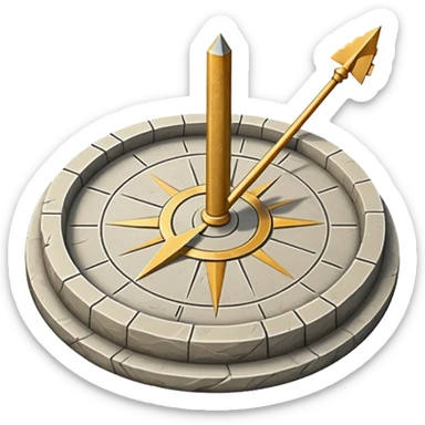 “stone sundial with shadow pointer sticker