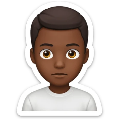 dark-skinned boy in white shirt sticker