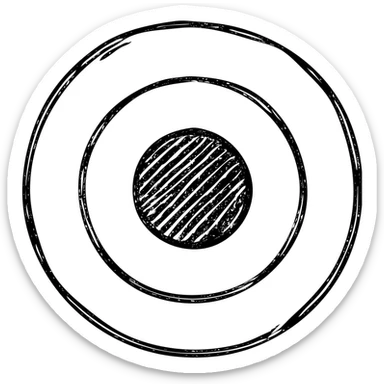 British Air Force WW2 roundel, hand-drawn outlined icon, sketchy look sticker