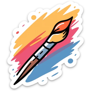 elegant color palette with paintbrush sticker