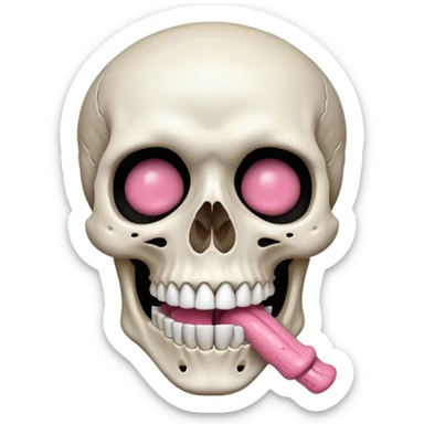 Skeleton with tounge out sticker