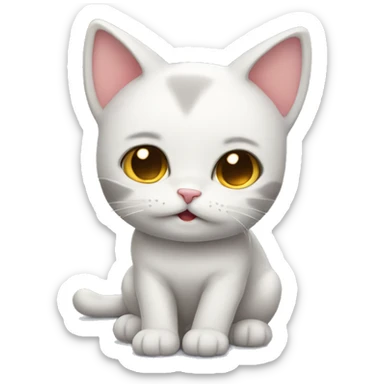 Cute kitty being shy sticker