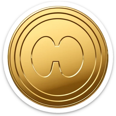 coin placed on its side at a 45-degree angle sticker