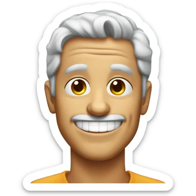 man smiling creepily with lots of wrinkles sticker