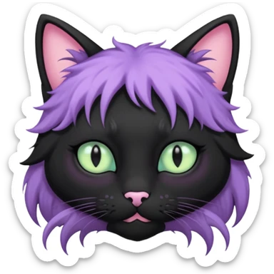 pastel goth black cat sticker