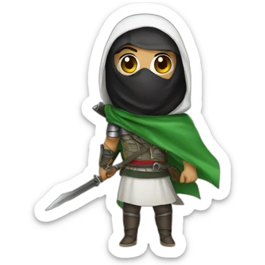 Masked Palestinian warrior sticker
