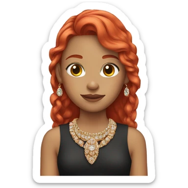 girl with red hair and jewelry sticker