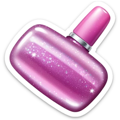 Pink glitter nail polish sticker
