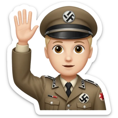 Creat emoji of nazi germany waving falg sticker