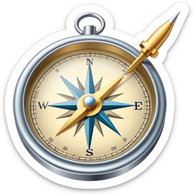 Compass with needle sticker