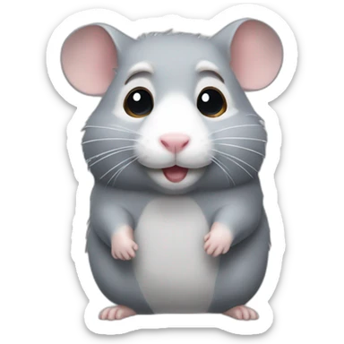 Gray hamster-big-glaw sticker