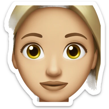 hot woman long brown hair with green eyes beige skin sticker