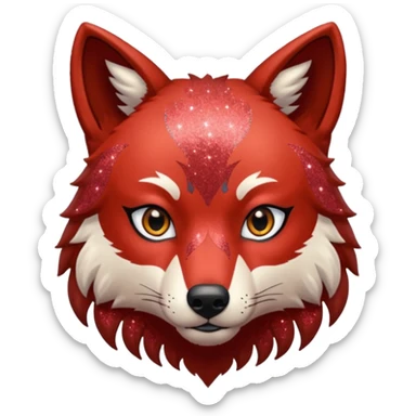 glitter red wolf boy apex predator sticker