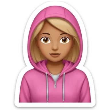 woman in pink hoodies sticker