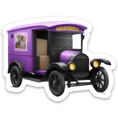 Haunted 1914 ford Barbie cargo van sticker