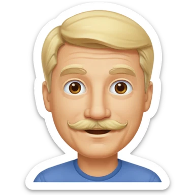 blonde Mustache Man elder sticker