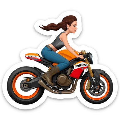 Give me a woman ride with repsol motorcycle sticker