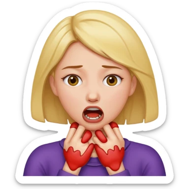 women choking herself sticker