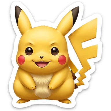 Pikachu with happy face sticker