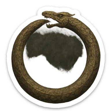 ancient ouroboros symbol, textured, mystical atmosphere, ancient and mysterious sticker