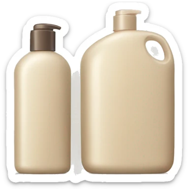 hair shampoo and conditioner bottle beige sticker