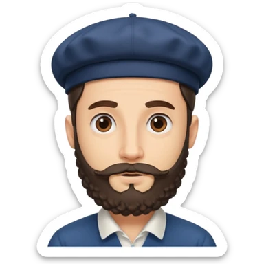 Jewish man with a kippot on his head and curls sticker