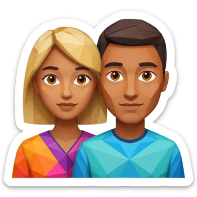 marriage low poly sticker