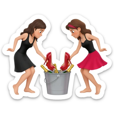 girls take off their shoes to dance, putting designer high heels like the iconic red-soled Louboutins in the buckets alongside the champagne bottles sticker