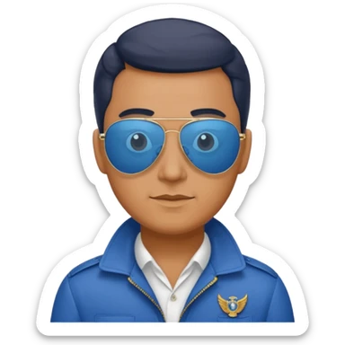President macros ‘foshur’ wearing blue aviator sunglasses sticker