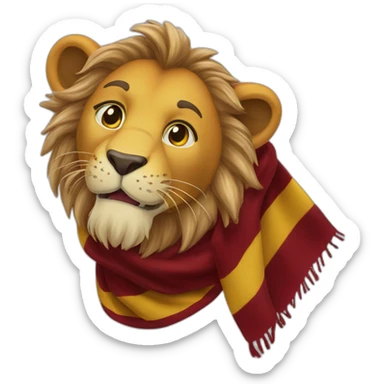 Roaring Gryffindor lion scarf hogwarts sticker