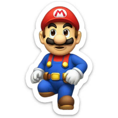 Mario qui monte a cheval sticker