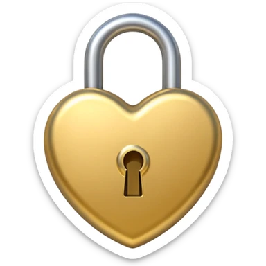 basic gold heart lock sticker