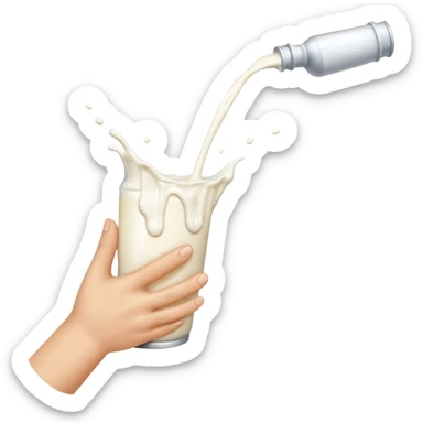 Hand dripping milk sticker