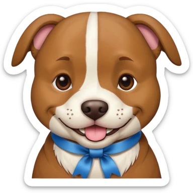 pitbull with head ribbon  sticker
