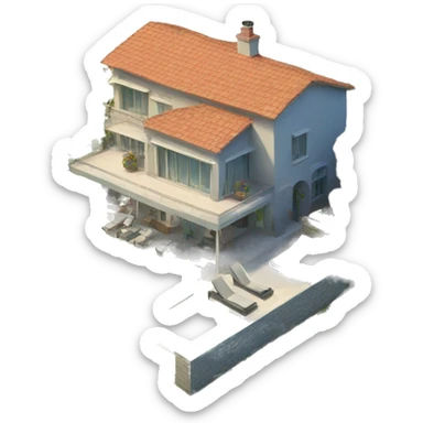Villa with swimming pool sticker
