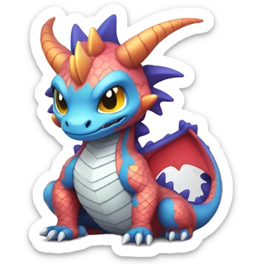 Kawaii Edgy Bright Dragon Pokémon Fakemon sticker