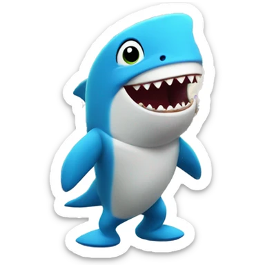 party shark working at a kids party center sticker