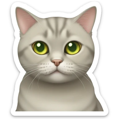 British fold shorthair gold chinchilla cat with light green eyes sticker
