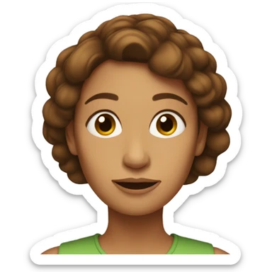 Mother looking Like a turtle with Brown hair sticker