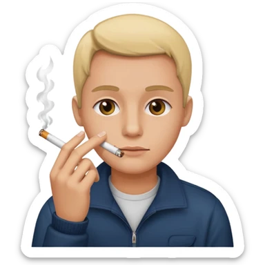 eyeroll holding cigarette  sticker