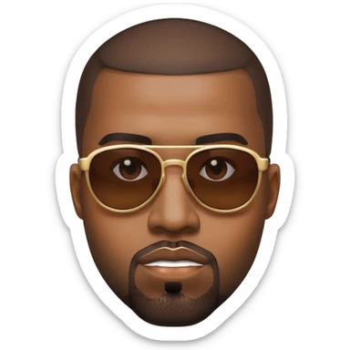 face inspired by Kanye West, wearing sunglasses sticker