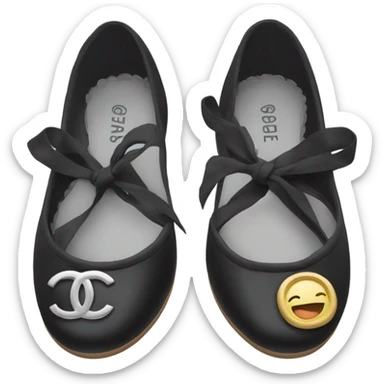Black Chanel ballet flats sticker
