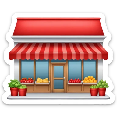 a market store, retail shop building with a toldo rojo y blanco sticker