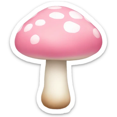 pastel pink mushroom with spots sticker
