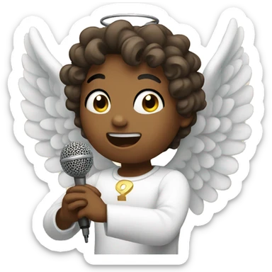 Angel singing sticker