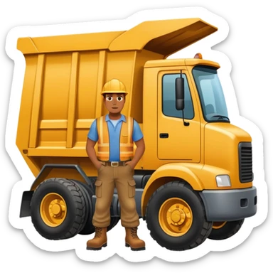 Man with big booty standing in front of a dump truck  sticker